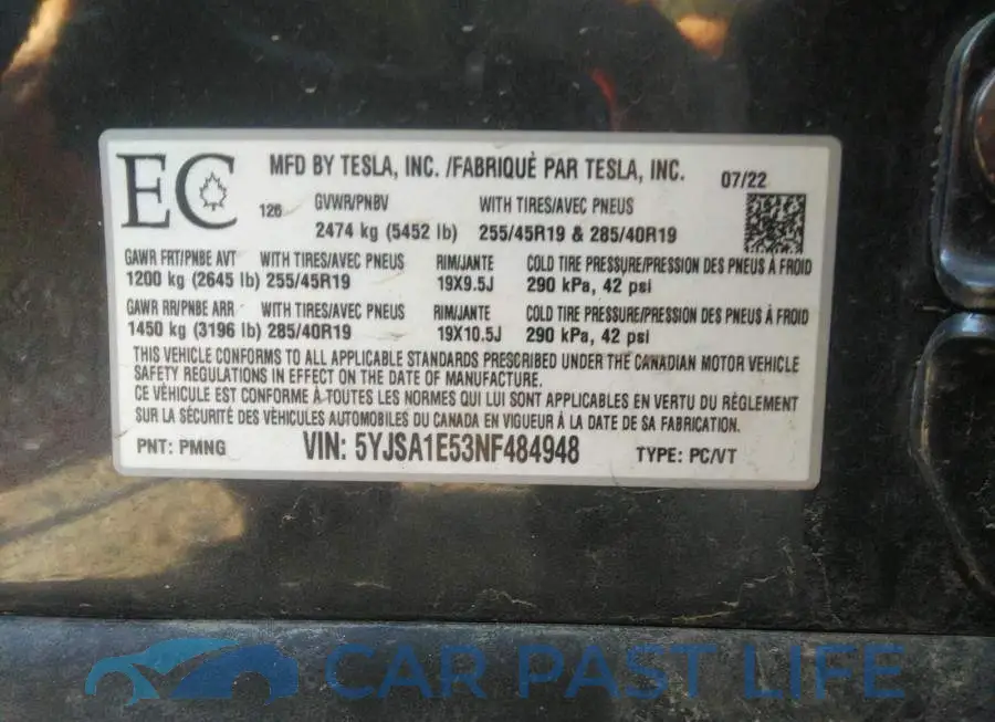5YJSA1E53NF484948# 9