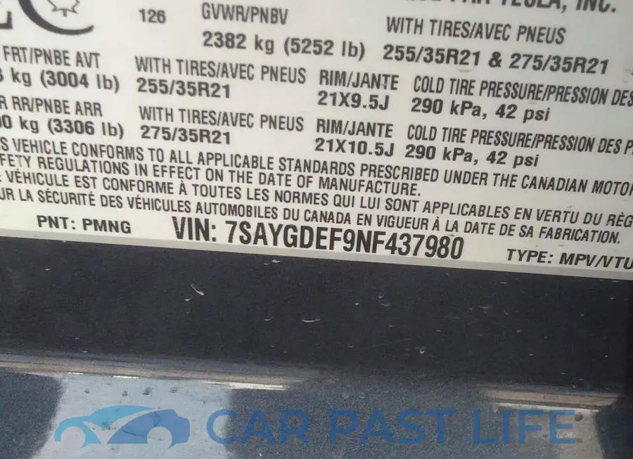 7SAYGDEF9NF437980# 9