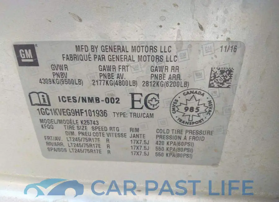 1GC1KVEG9HF101936# 9
