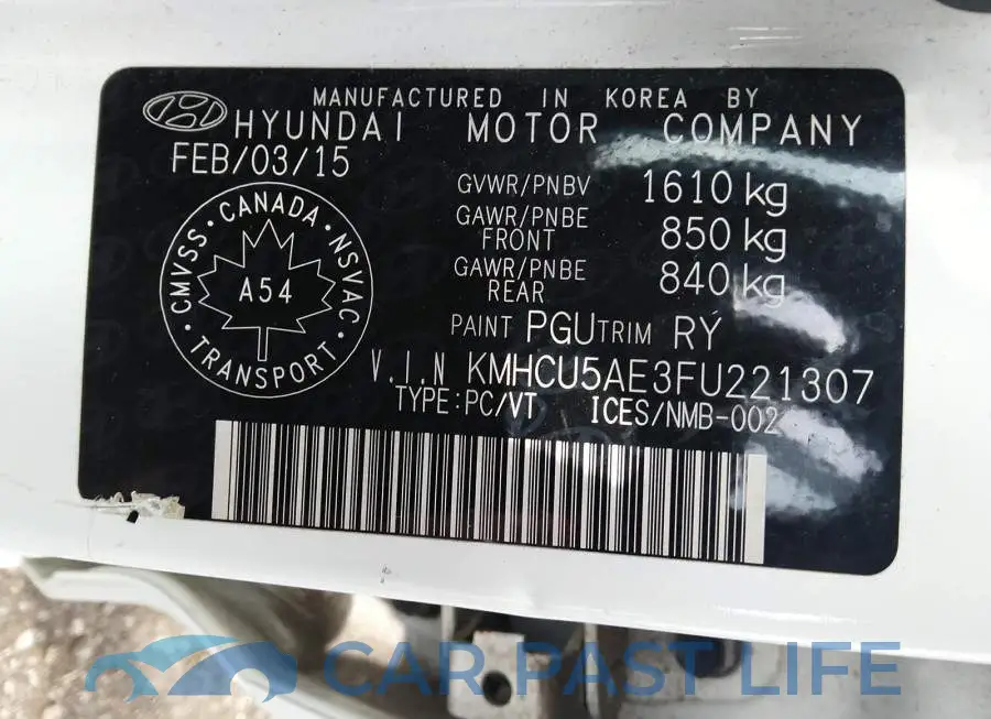KMHCU5AE3FU221307# 9