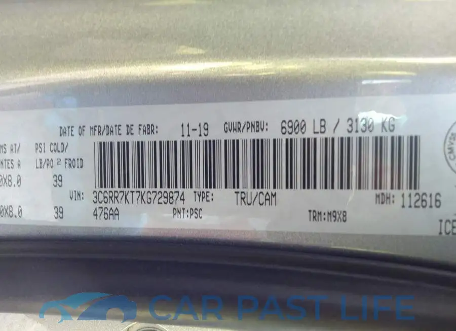 3C6RR7KT7KG729874# 9
