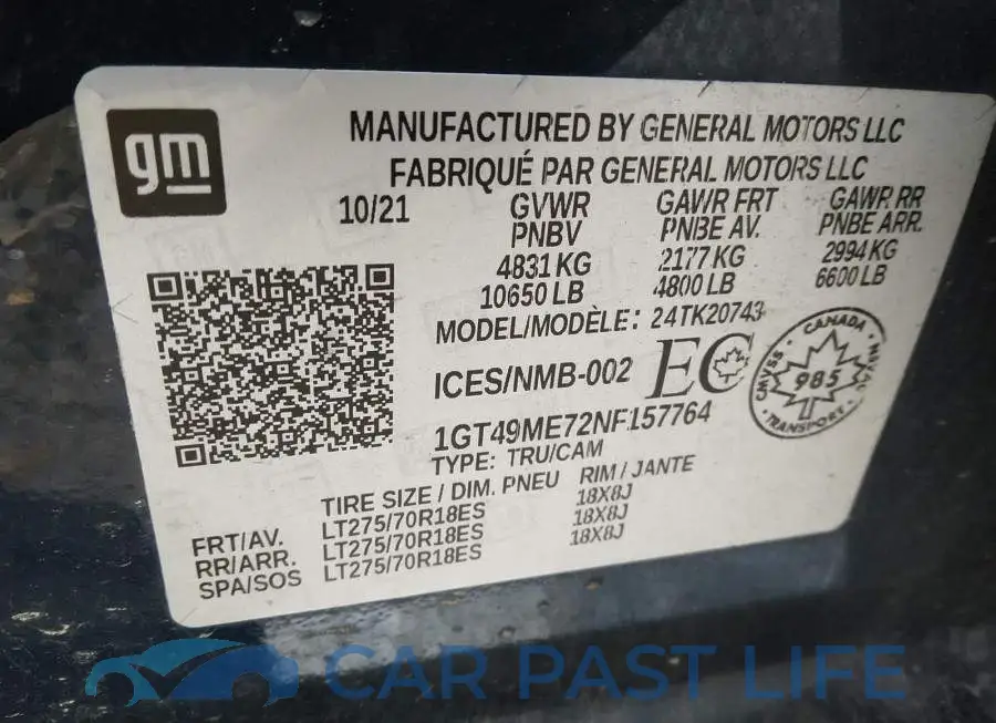 1GT49ME72NF157764# 9