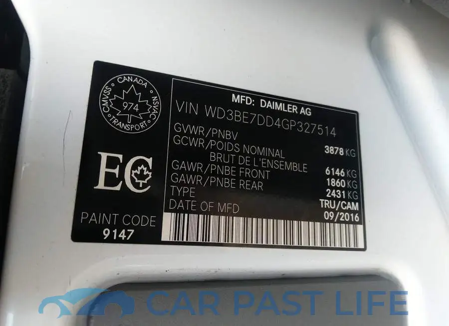 WD3BE7DD4GP327514# 9