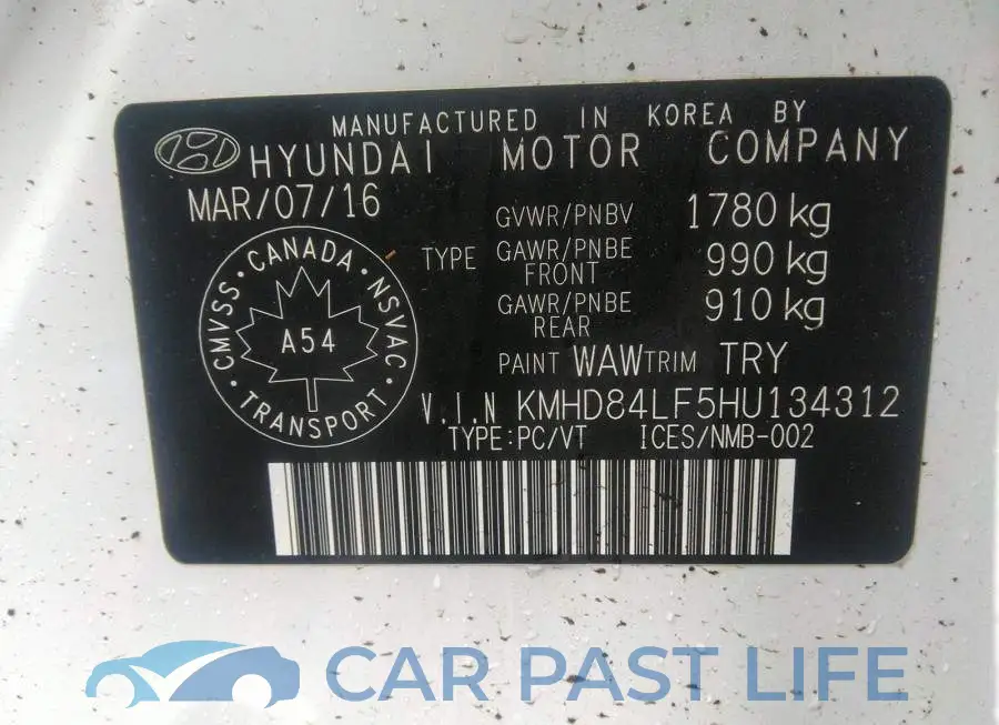 KMHD84LF5HU134312# 9