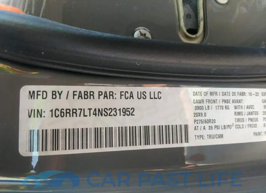 1C6RR7LT4NS231952# 9