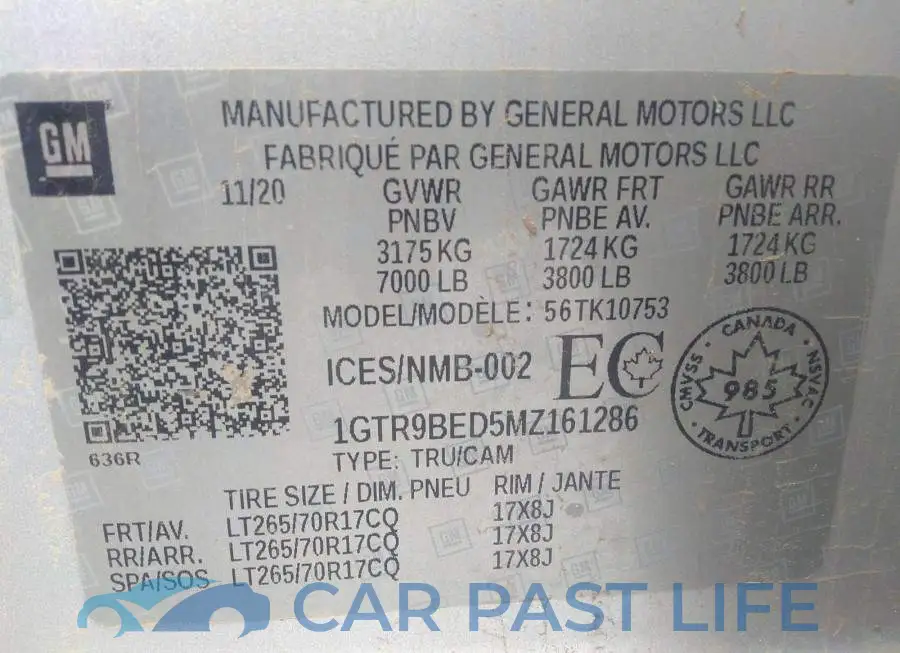 1GTR9BED5MZ161286# 9