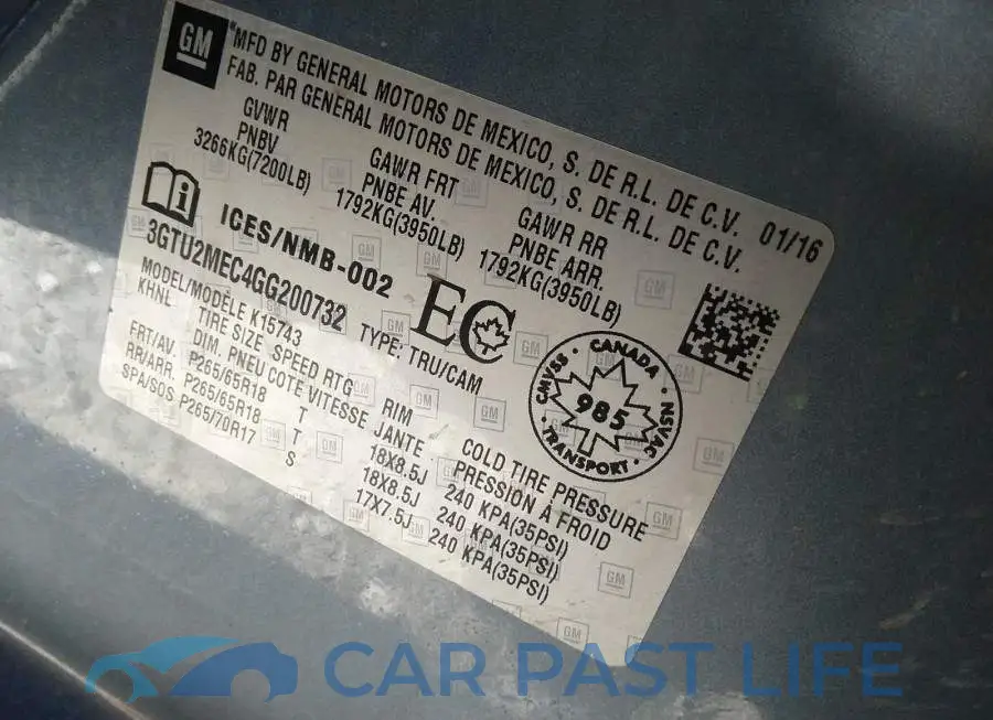3GTU2MEC4GG200732# 9