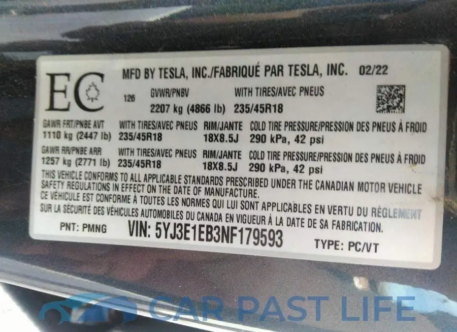 5YJ3E1EB3NF179593# 9