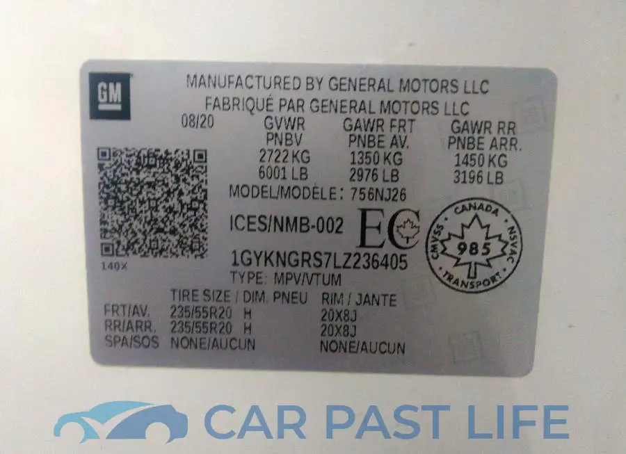 1GYKNGRS7LZ236405# 9