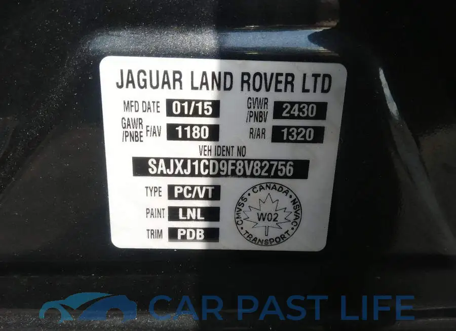 SAJXJ1CD9F8V82756# 9