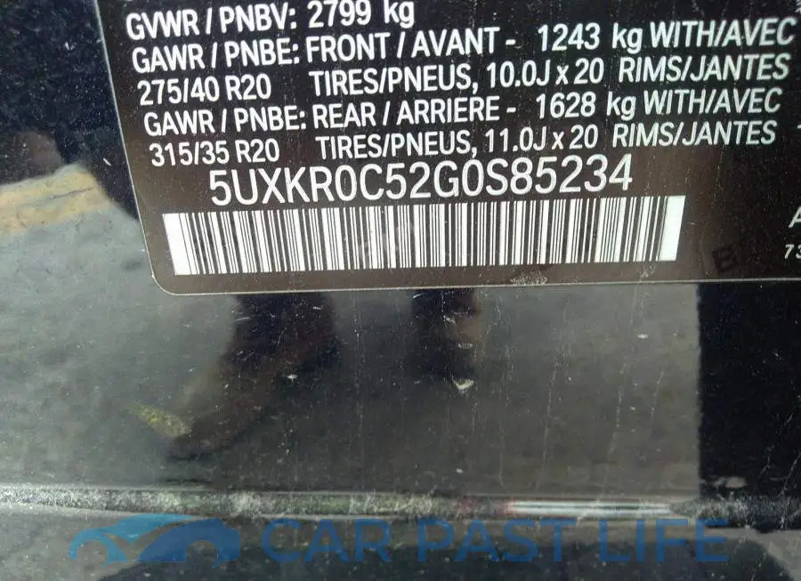 5UXKR0C52G0S85234# 9
