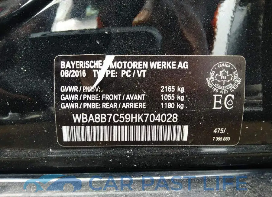 WBA8B7C59HK704028# 9
