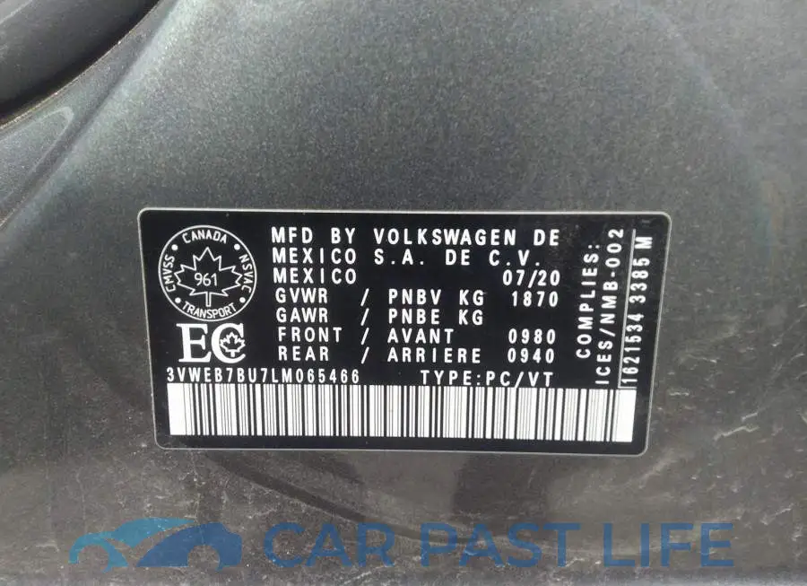 3VWEB7BU7LM065466# 9
