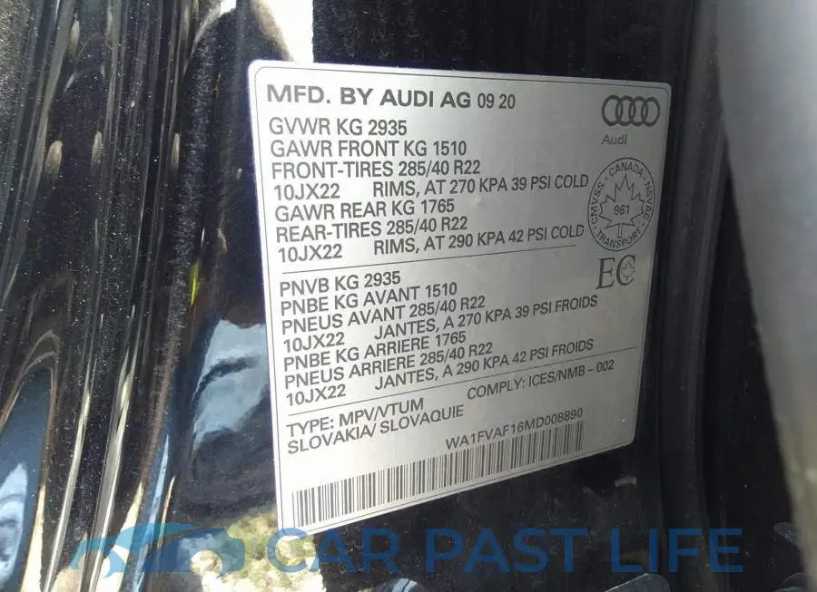 WA1FVAF16MD008890# 9