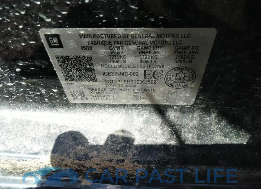 1GTV2LEH6JZ363562# 9