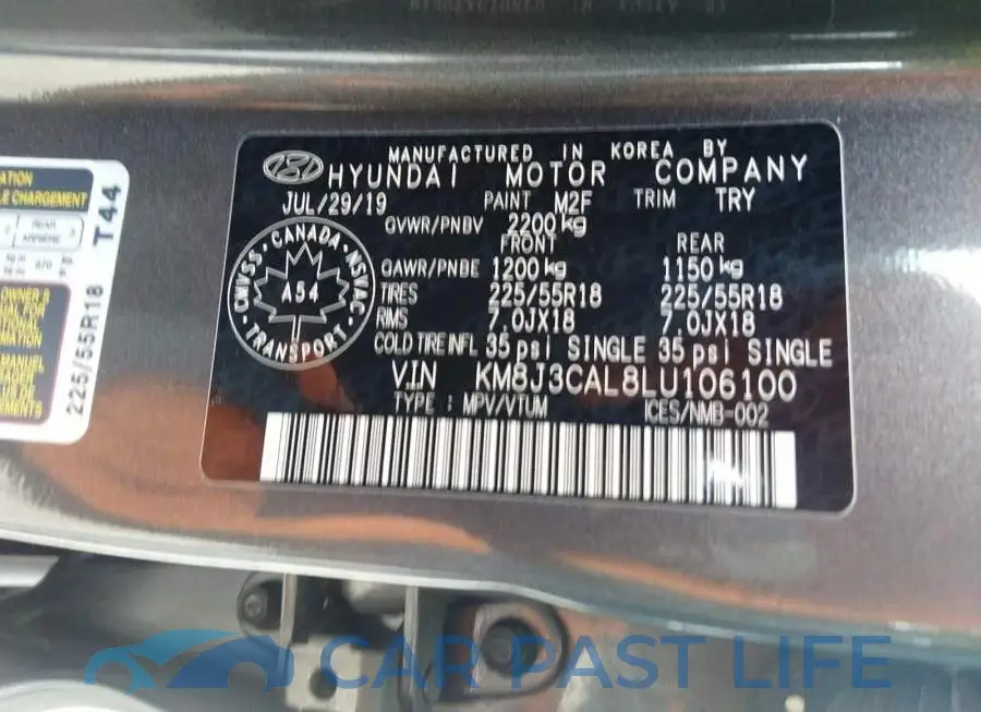 KM8J3CAL8LU106100# 9