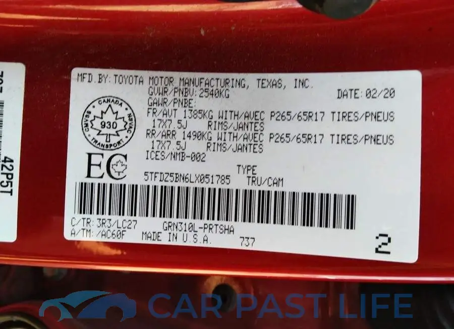 5TFDZ5BN6LX051785# 9