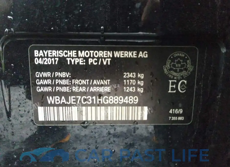 WBAJE7C31HG889489# 9