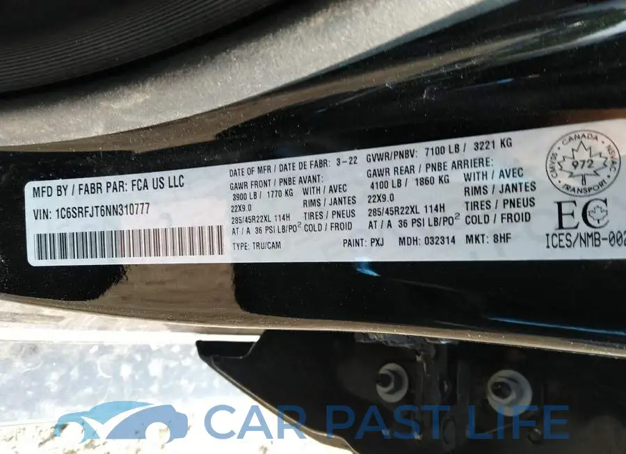 1C6SRFJT6NN310777# 9