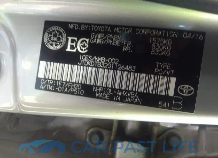 JTDKDTB32G1126483# 9