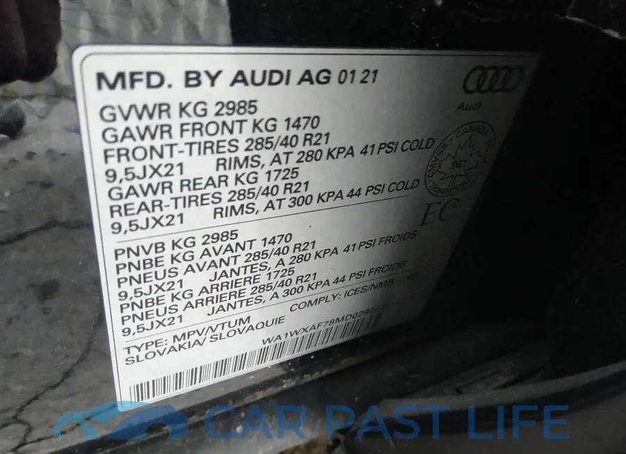WA1WXAF78MD029061# 9