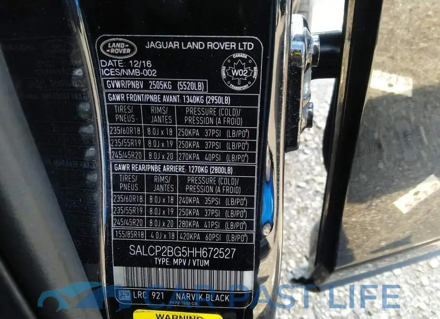 SALCP2BG5HH672527# 9