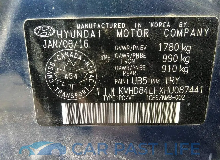 KMHD84LFXHU087441# 9