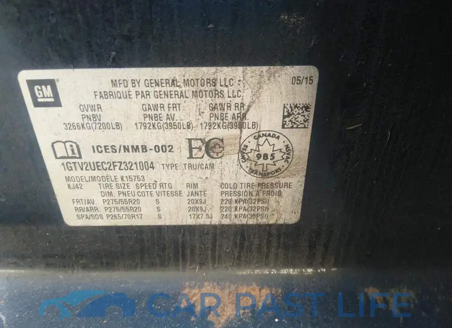 1GTV2UEC2FZ321004# 9