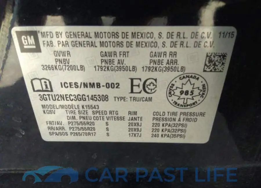 3GTU2NEC3GG145308# 10
