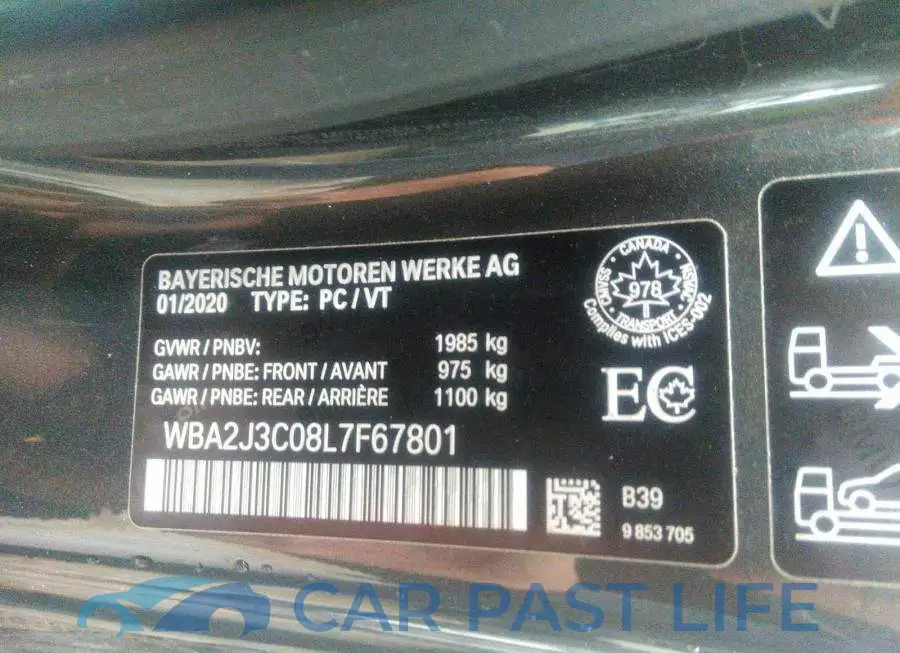 WBA2J3C08L7F67801# 9