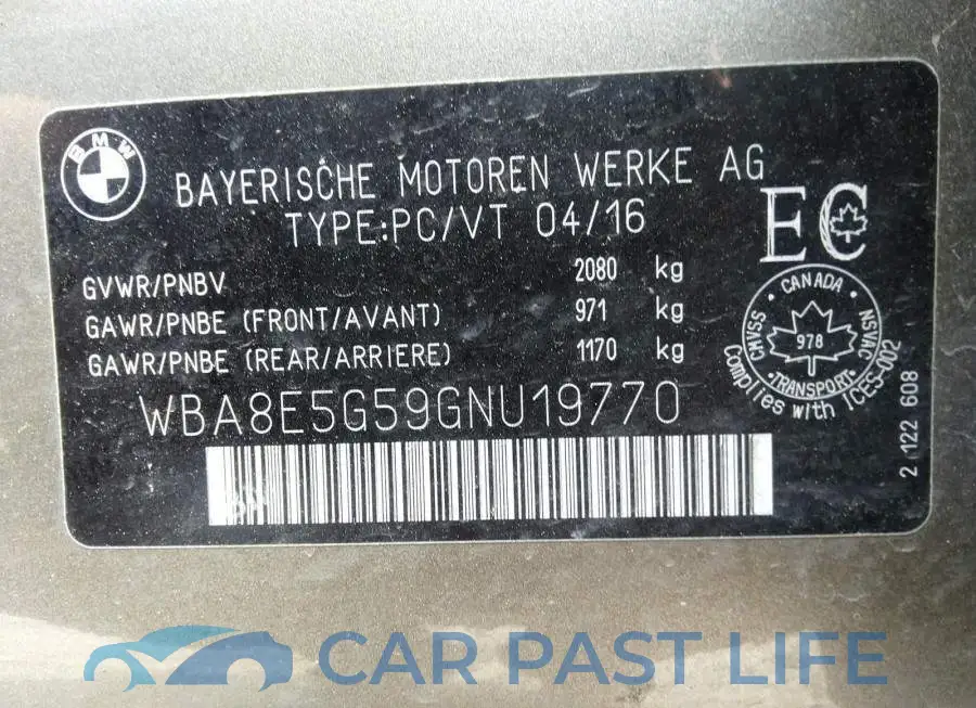WBA8E5G59GNU19770# 9