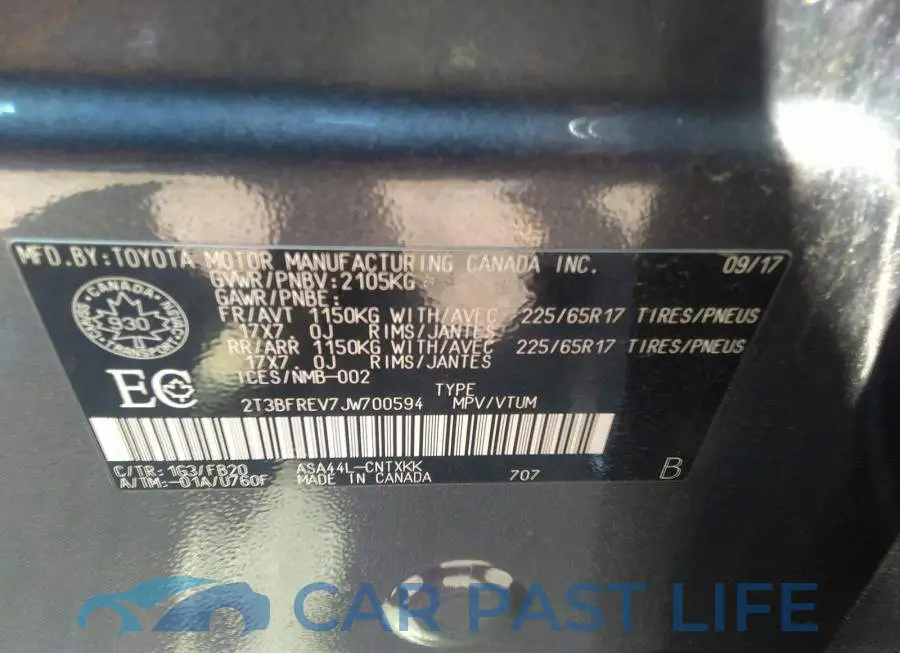 2T3BFREV7JW700594# 9