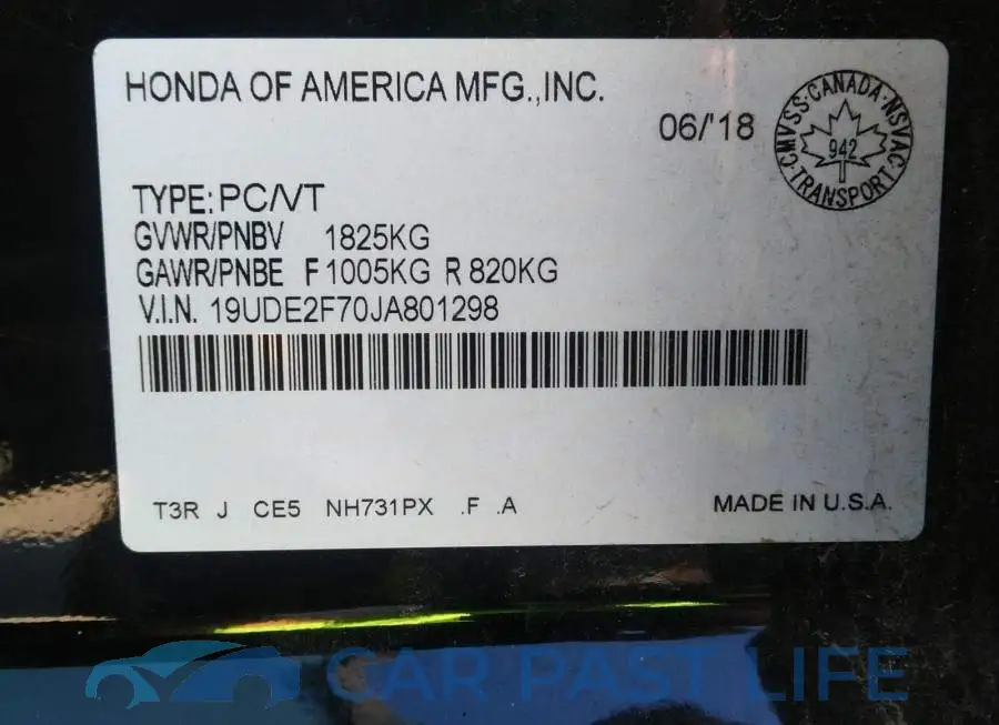 19UDE2F70JA801298# 9