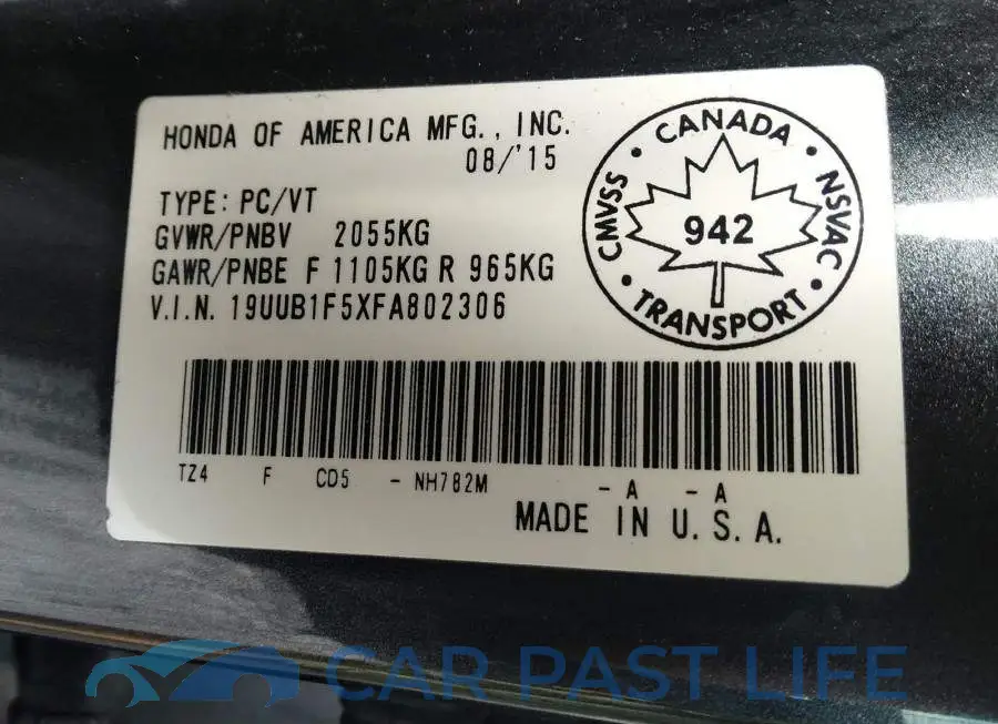19UUB1F5XFA802306# 9