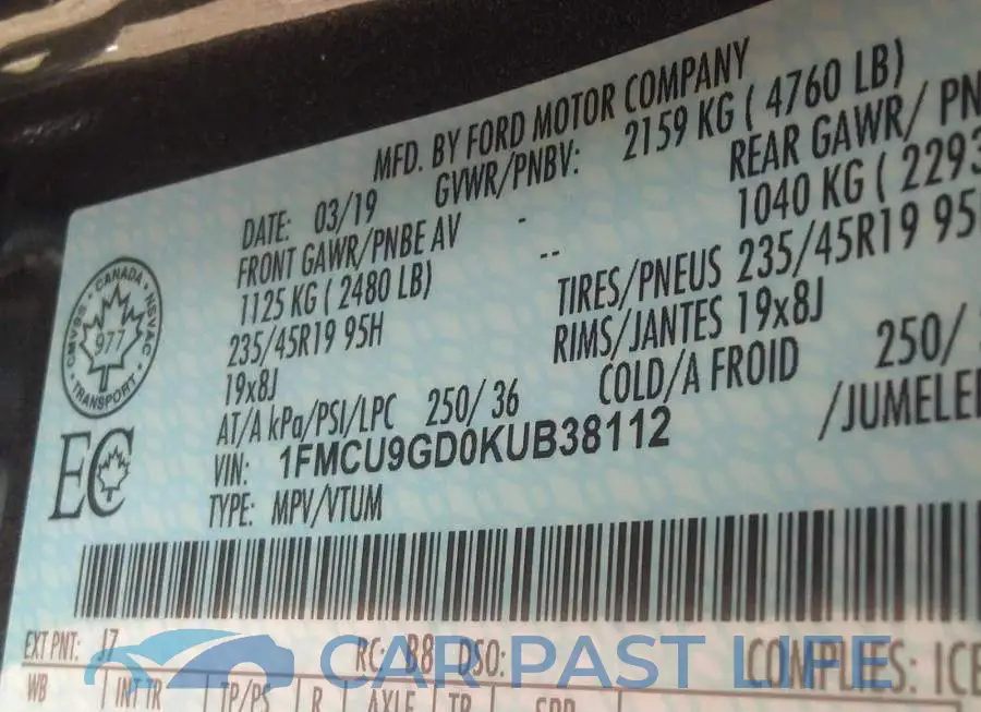 1FMCU9GD0KUB38112# 9