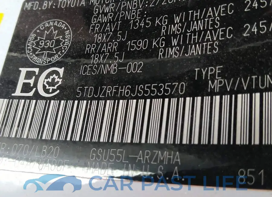 5TDJZRFH6JS553570# 9
