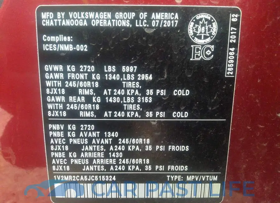 1V2MR2CA5JC515324# 9