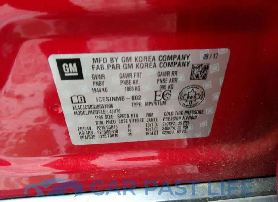 KL4CJCSB3JB551906# 9