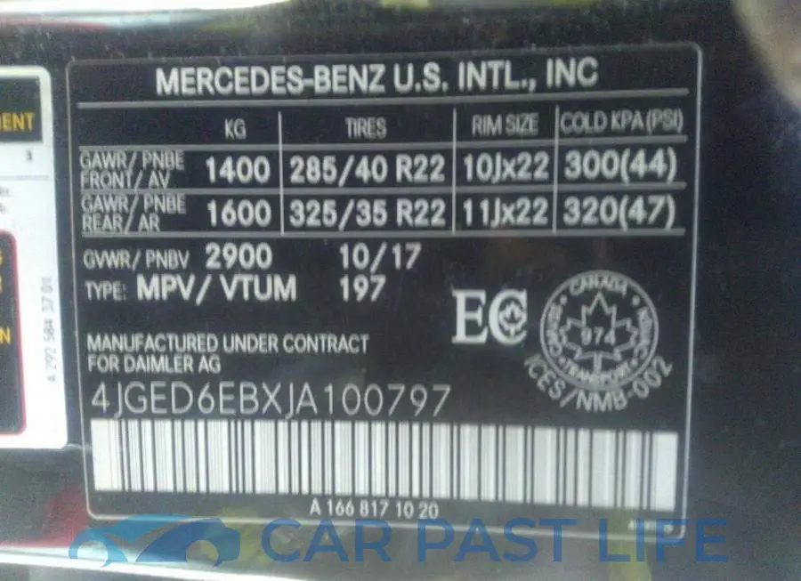 4JGED6EBXJA100797# 9