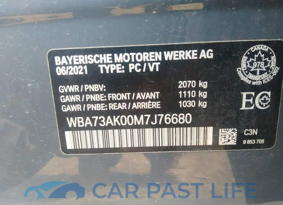 WBA73AK00M7J76680# 9