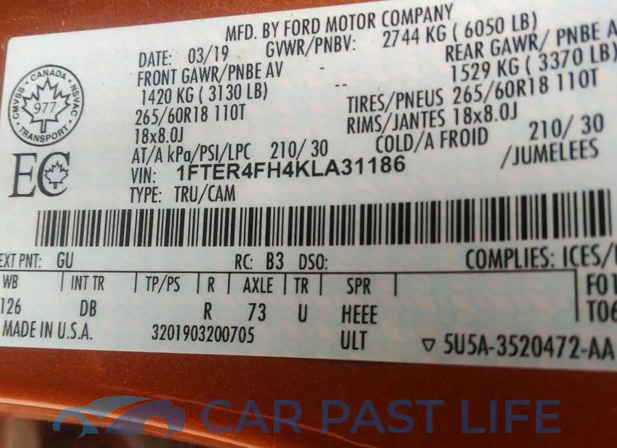 1FTER4FH4KLA31186# 9