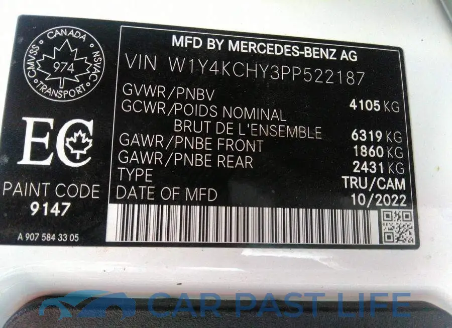 W1Y4KCHY3PP522187# 9