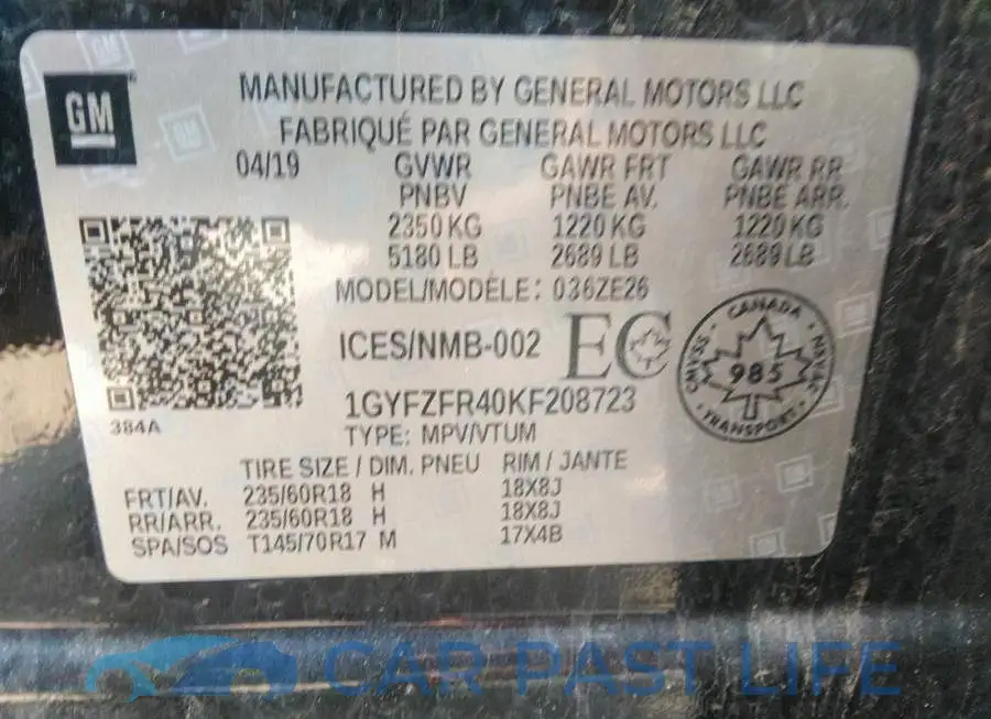 1GYFZFR40KF208723# 9