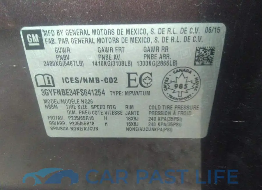 3GYFNBE34FS641254# 9