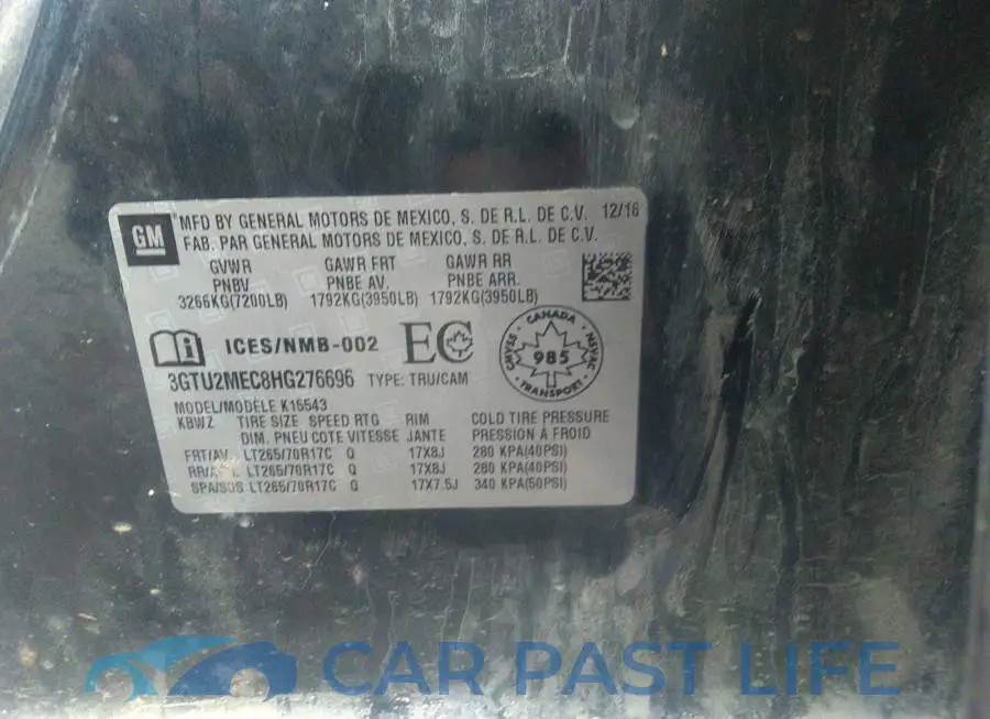 3GTU2MEC8HG276696# 9