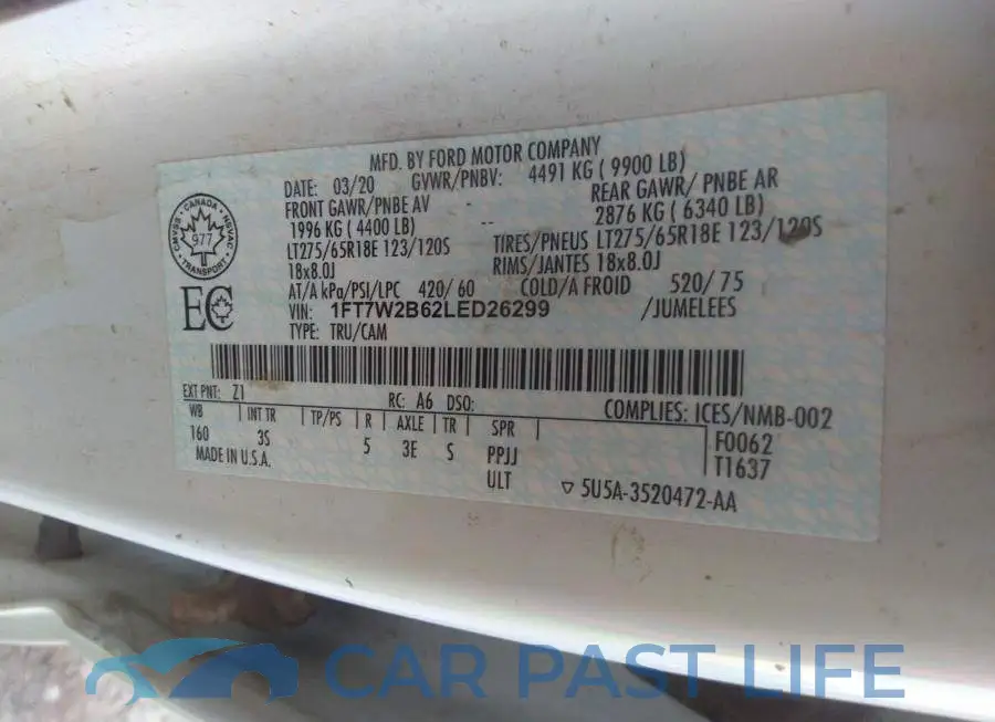 1FT7W2B62LED26299# 9