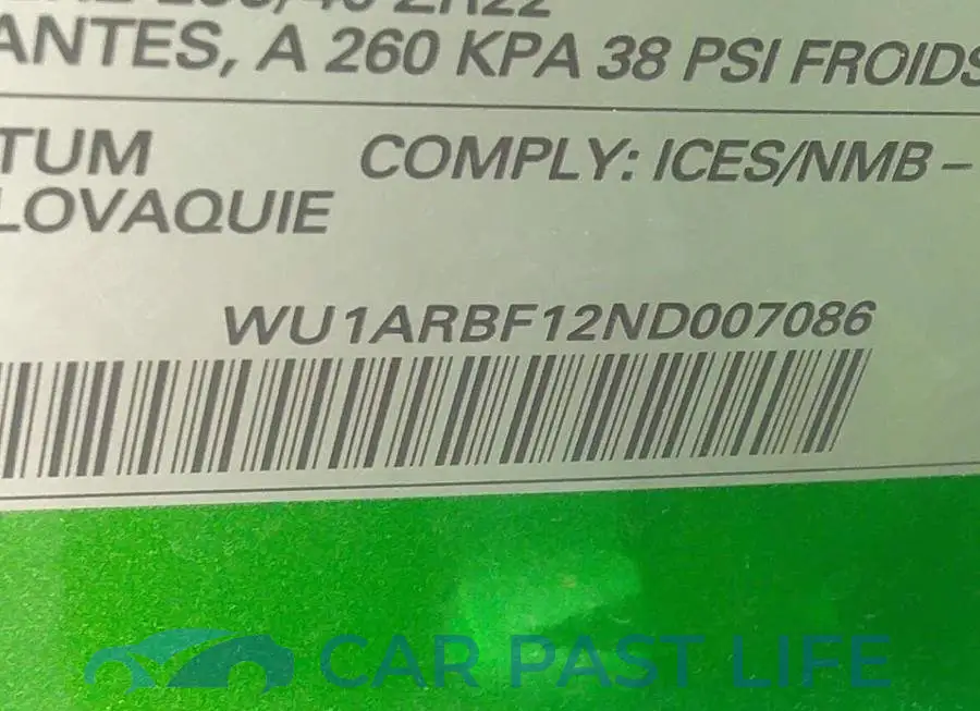 WU1ARBF12ND007086# 9