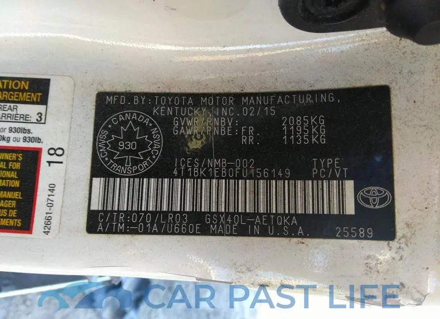 4T1BK1EB0FU156149# 9
