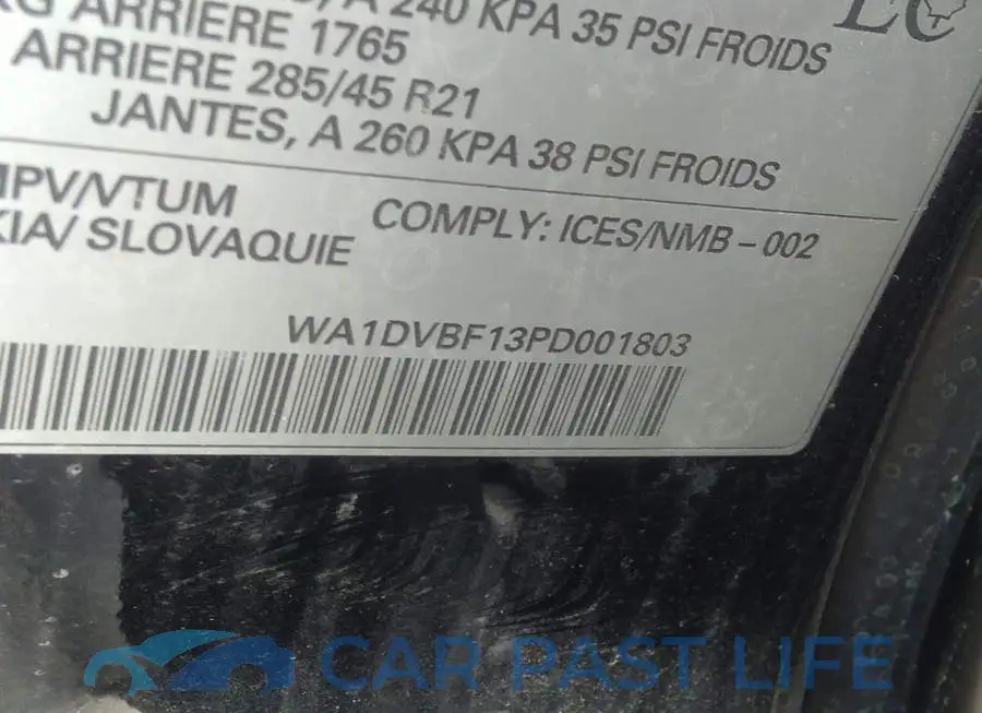 WA1DVBF13PD001803# 9