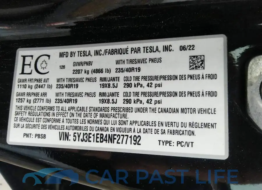 5YJ3E1EB4NF277192# 9